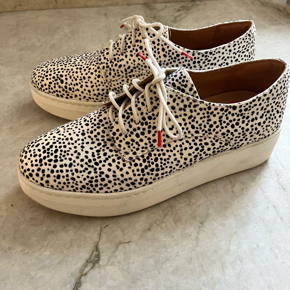 ROLLIE Nation Sneakers Womens 40 US 9 Derby City Snow Leopard Platform Pony Hair
